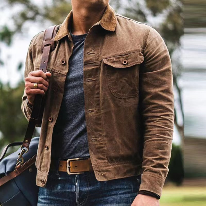 2023 Vintage Washed Jacket for Men (Casual Style)