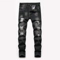 Denims Boy Children Jeans Straight Pants Ripped Hole Mid Waist Washed Distressed Pockets Streetwear 2025 Big Kids Trousers