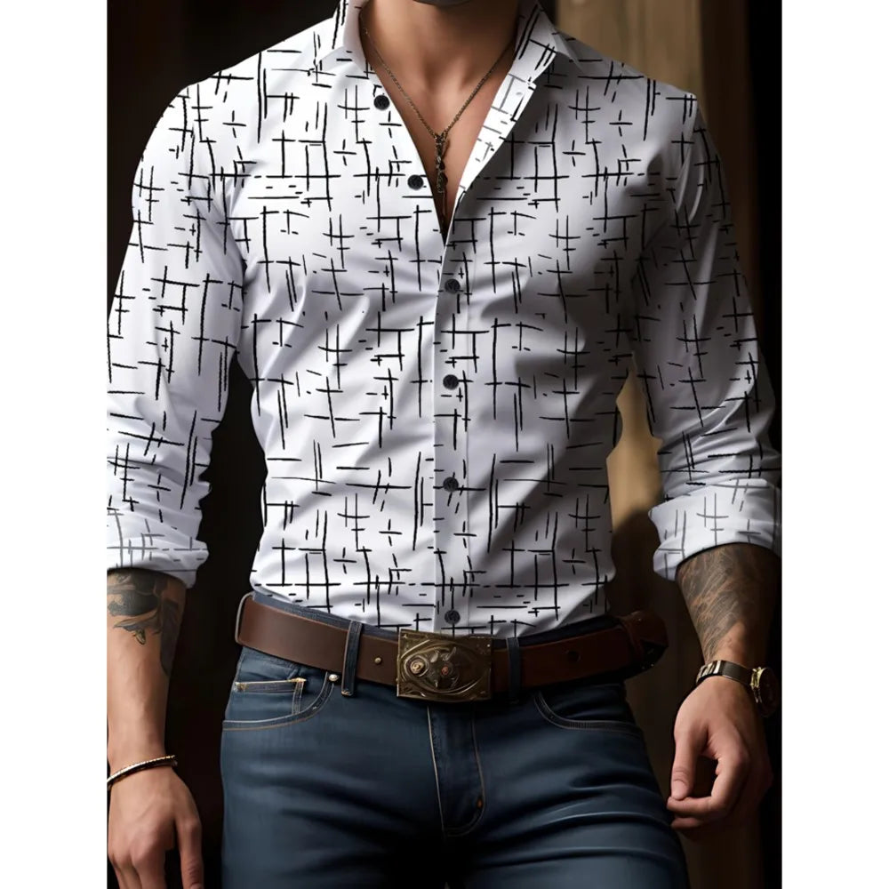 Men's New Spring And Autumn Button Down Shirt