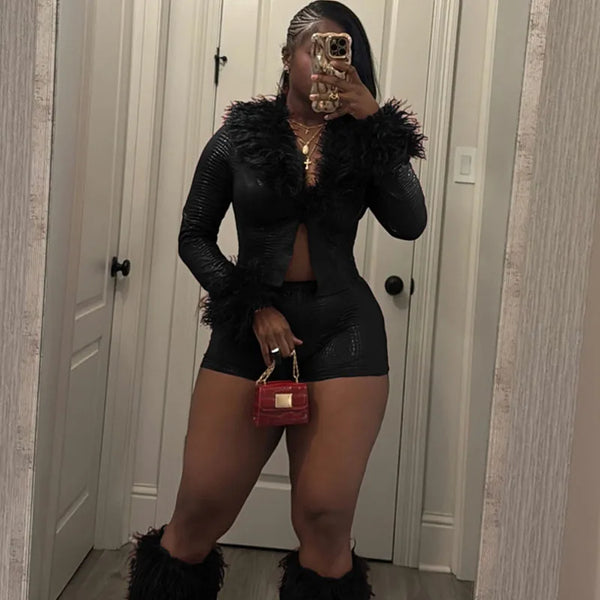 Doyerl PU Faux Leather 2 Piece Set