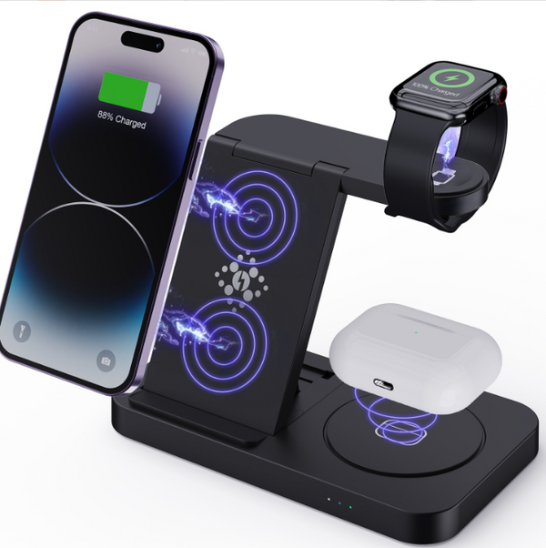 4 In 1 Foldable Fast Wireless Charging Station (Single)