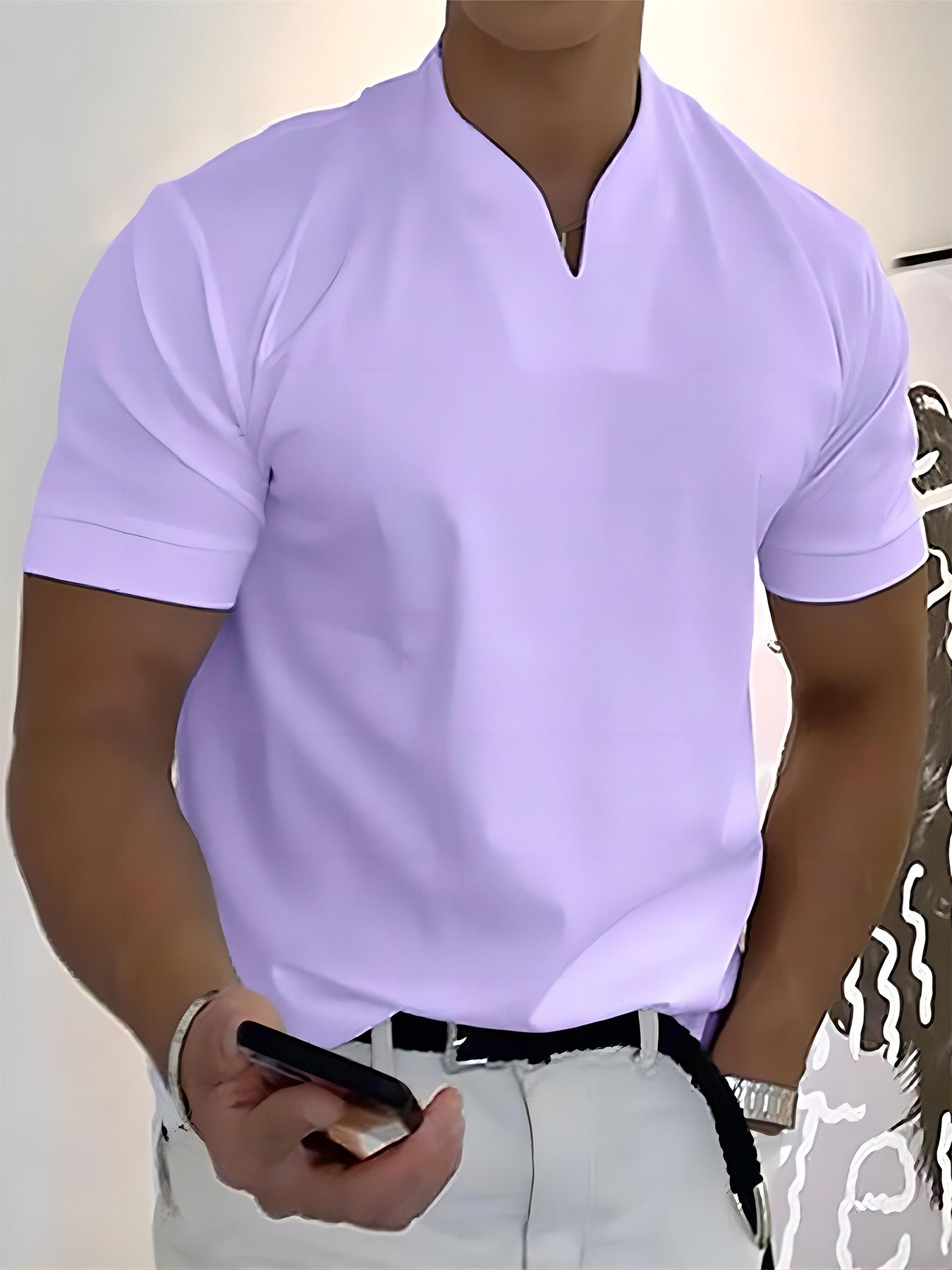 Men's Cotton Blend V-Neck T-Shirt