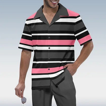 Men's Casual 3D Printed Shirt and Trousers Suit