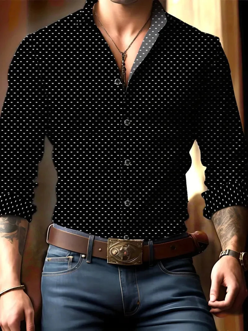 Check Print Long Sleeve Luxury Shirt