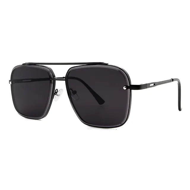 Metal Cut Edge Double Beam Sunglasses for Men