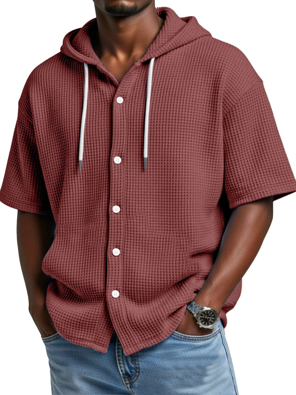 Mens Casual Hooded T-Shirt