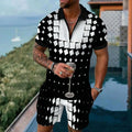 New White Plaid Graphic Men's Polo Shirt Sets