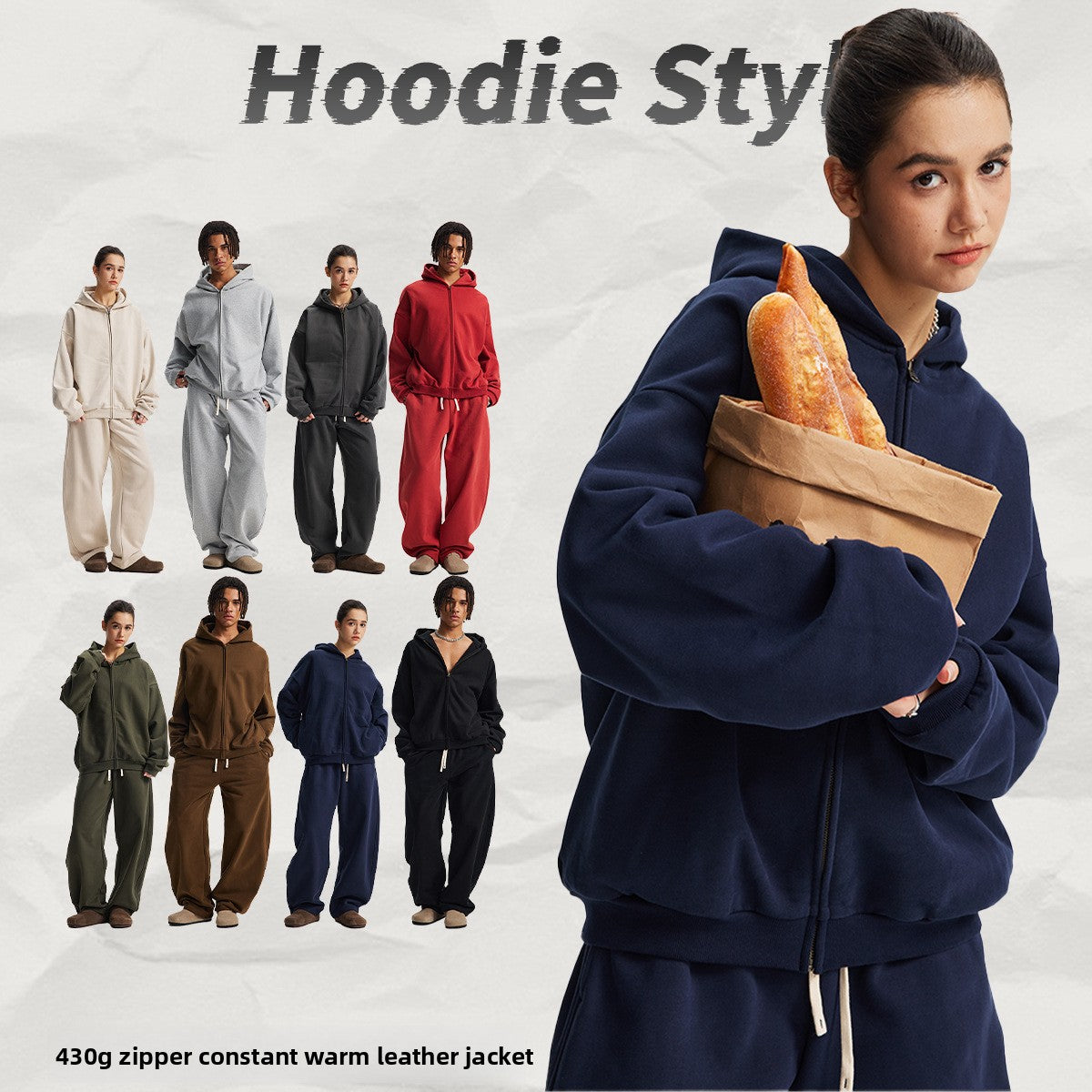Fleece Lined Hooded Mens Sweatshirt