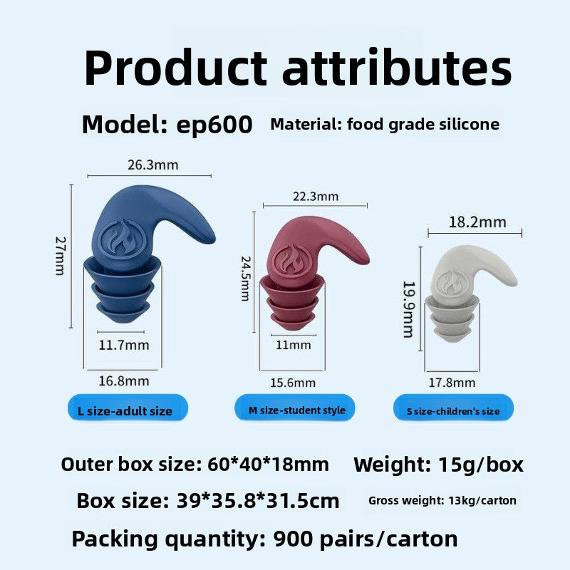 Silicone Noise Reduction Waterproof Earplugs