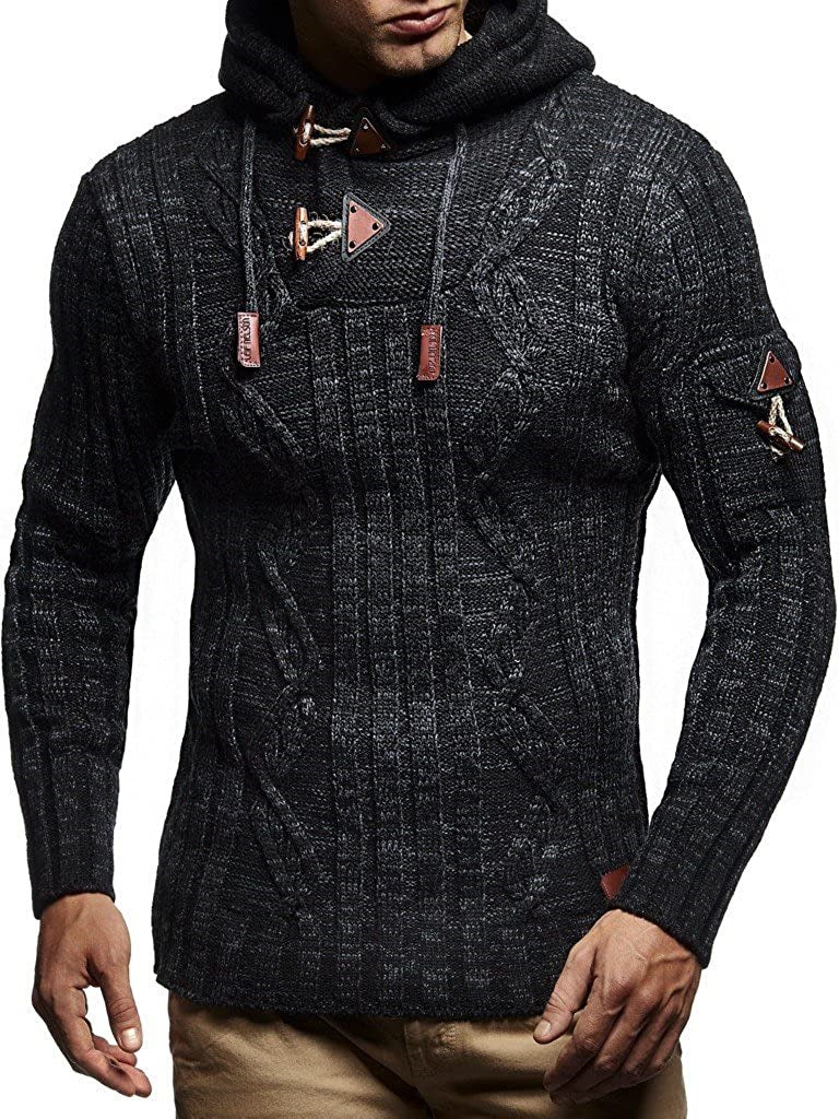 Fashionable Knit Pullover Sweater for Men with Hood