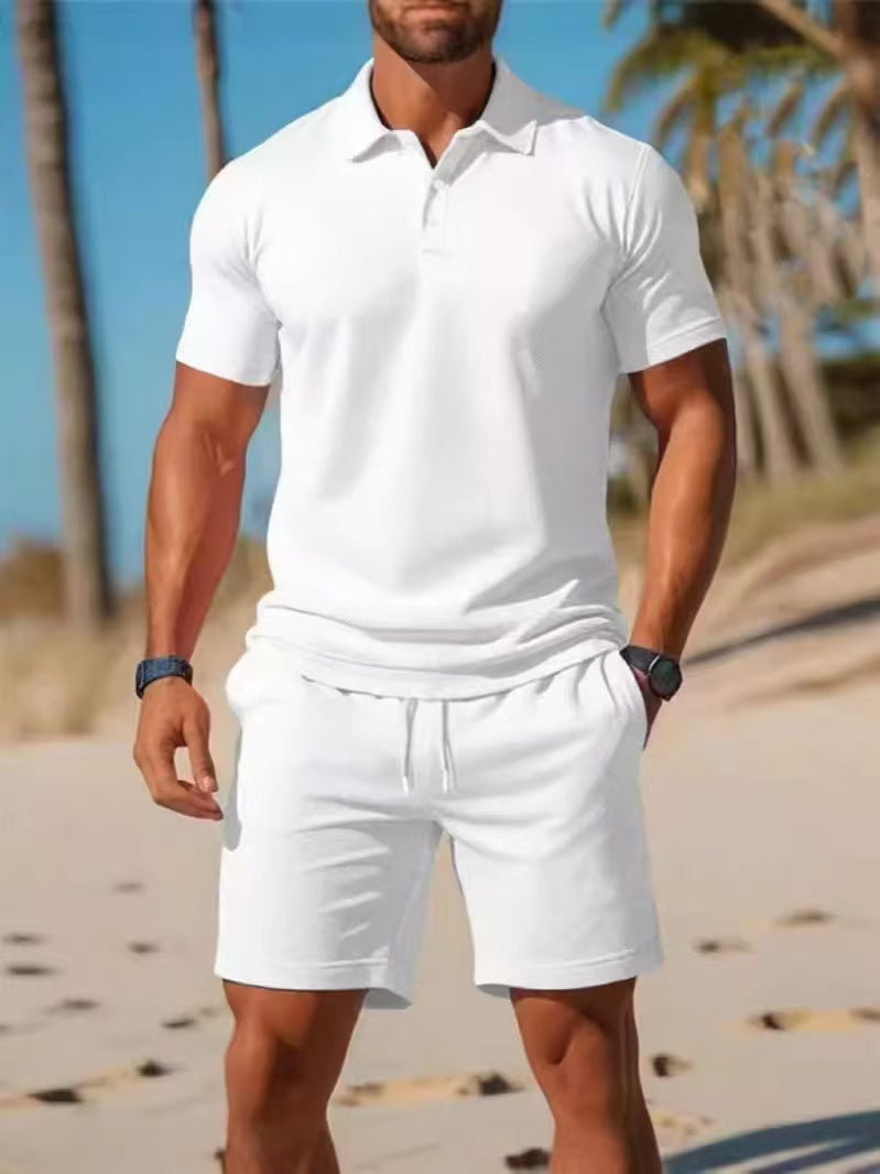 Men's Slim Fit Polo Shirt and Shorts Set