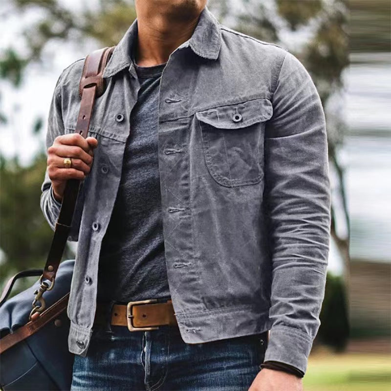 2023 Vintage Washed Jacket for Men (Casual Style)