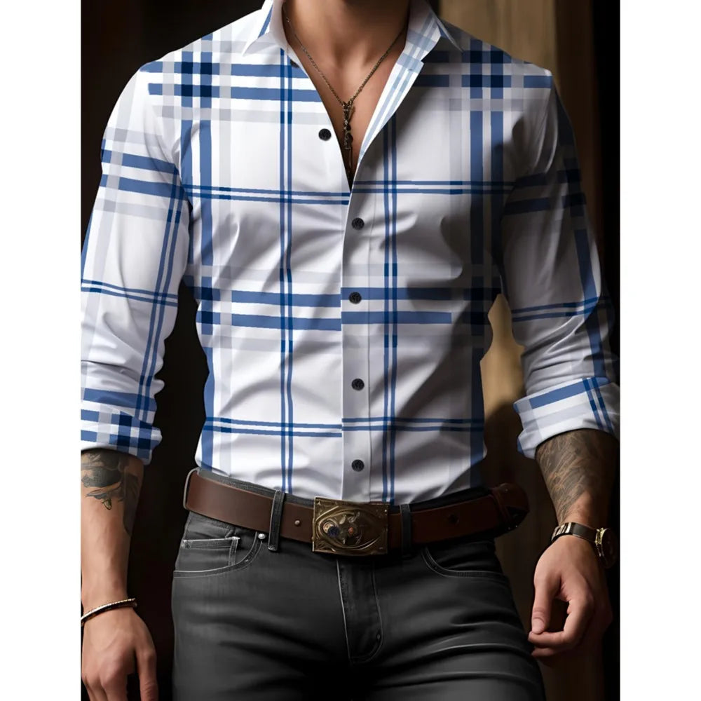 Men's New Spring And Autumn Button Down Shirt