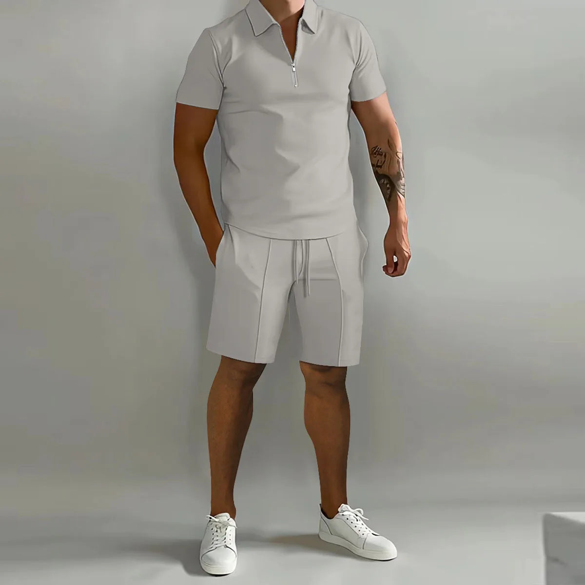 2026 Summer Men's Polo Casual Loose Short Sleeve Shorts Sports Set