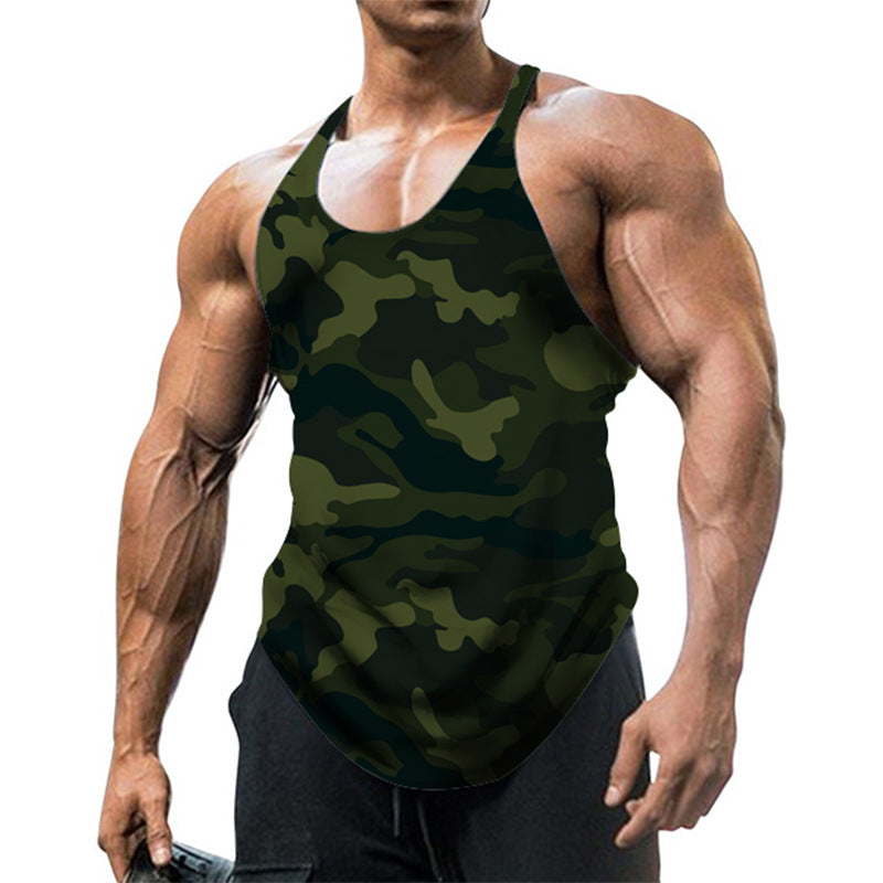 Camouflage Summer Fitness Tank Top for Men - Slim Fit