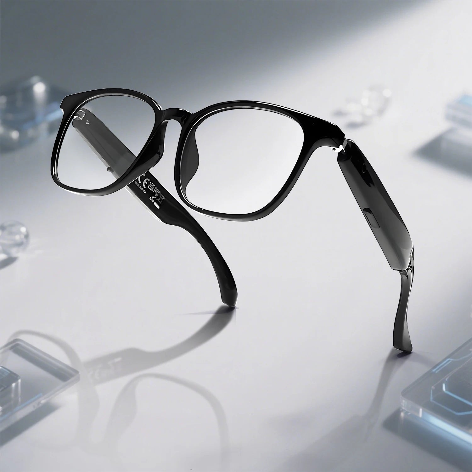2025 AI Intelligent Language Translation Glasses Bluetooth Call Earphones Smart Glasses Travel Men Women Anti-Blue Light Glasses