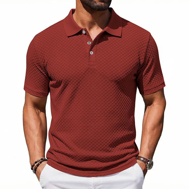 European and American popular men's plaid Polo shirt, breathable casual lapel T-shirt, direct supply from  e-commerce factories