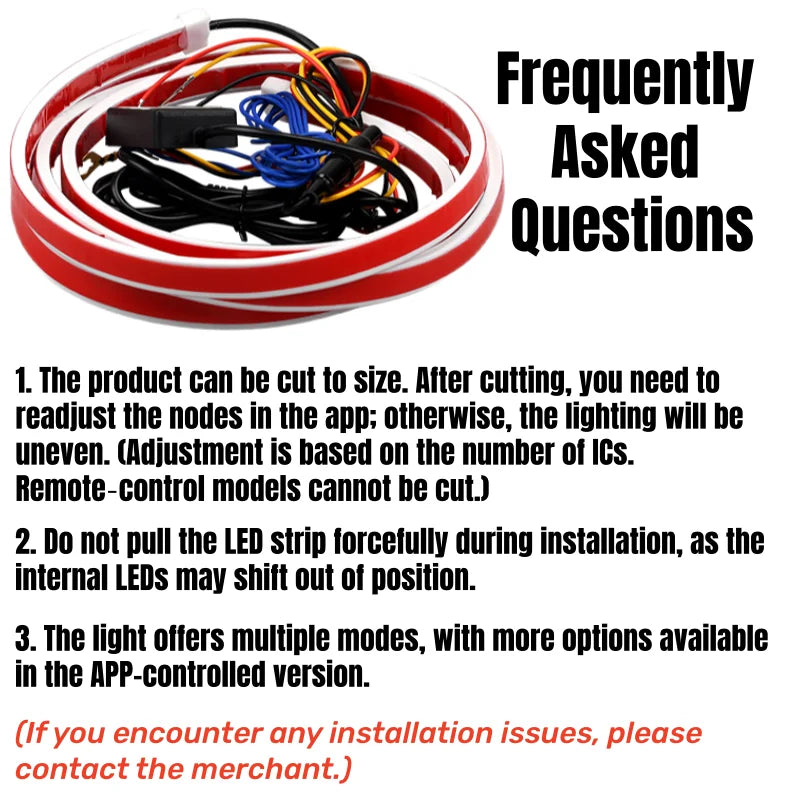 Hood Light Daytime Running Lights Automotive Supplies  APP Control Multi-function Led neon Strip Running Lights For 12V Car