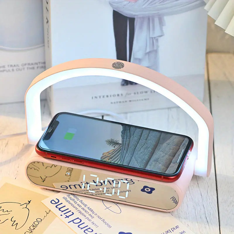LED Alarm Clock with Wireless Fast Charging & Night Light