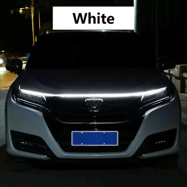 LED Daytime Running Light Starting Car Hood Door Decorative Lights DRL Auto Engine Hood Guide Decorative Ambient Lamp 12V