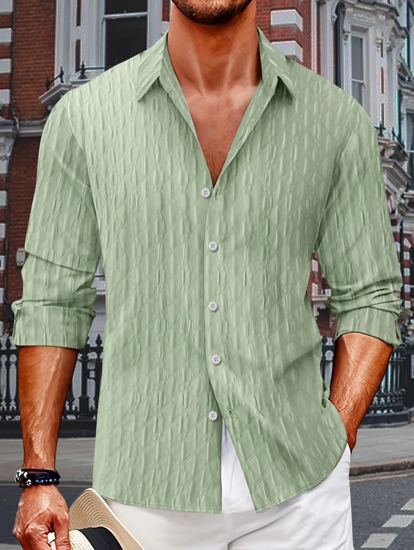 Fall men's British casual fashion shirt