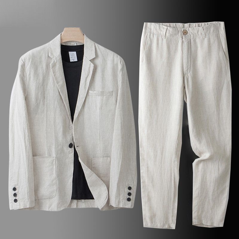 Men's Linen Blend Summer Suit Jacket