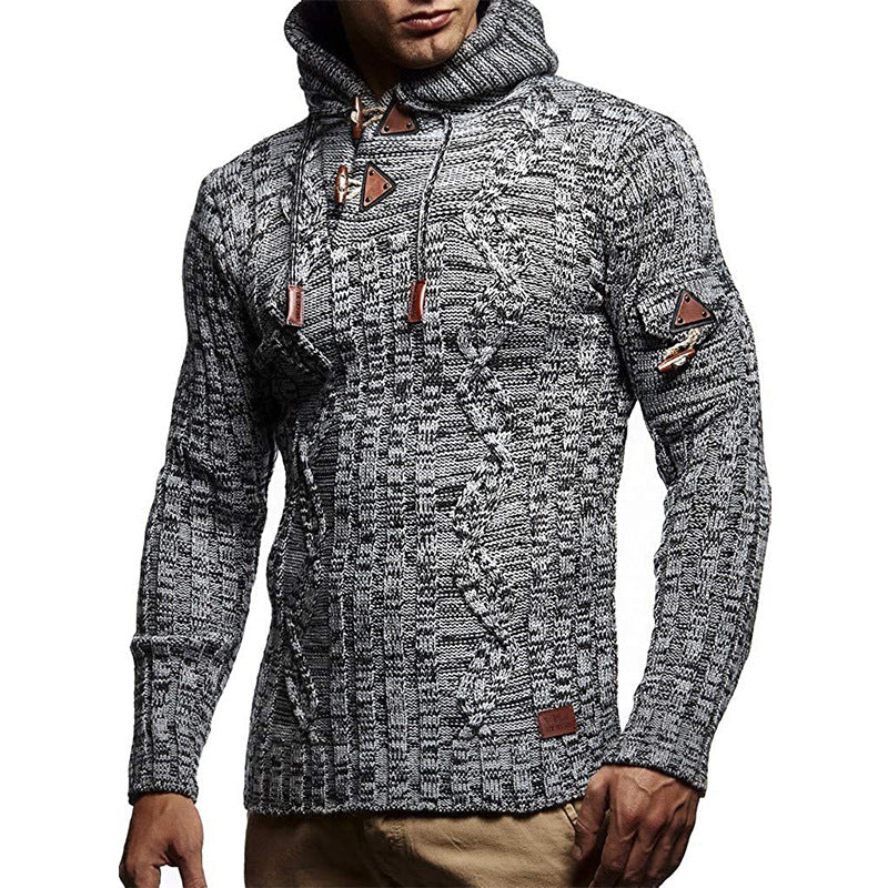 Fashionable Knit Pullover Sweater for Men with Hood