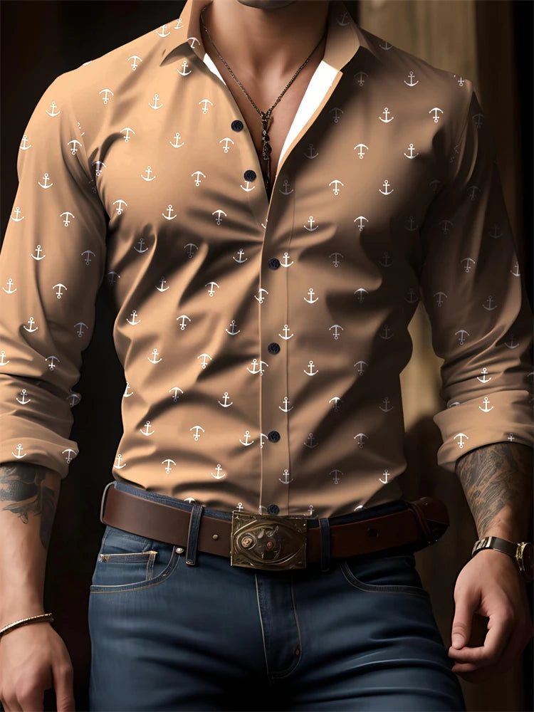 Men's New Spring And Autumn Button Down Shirt