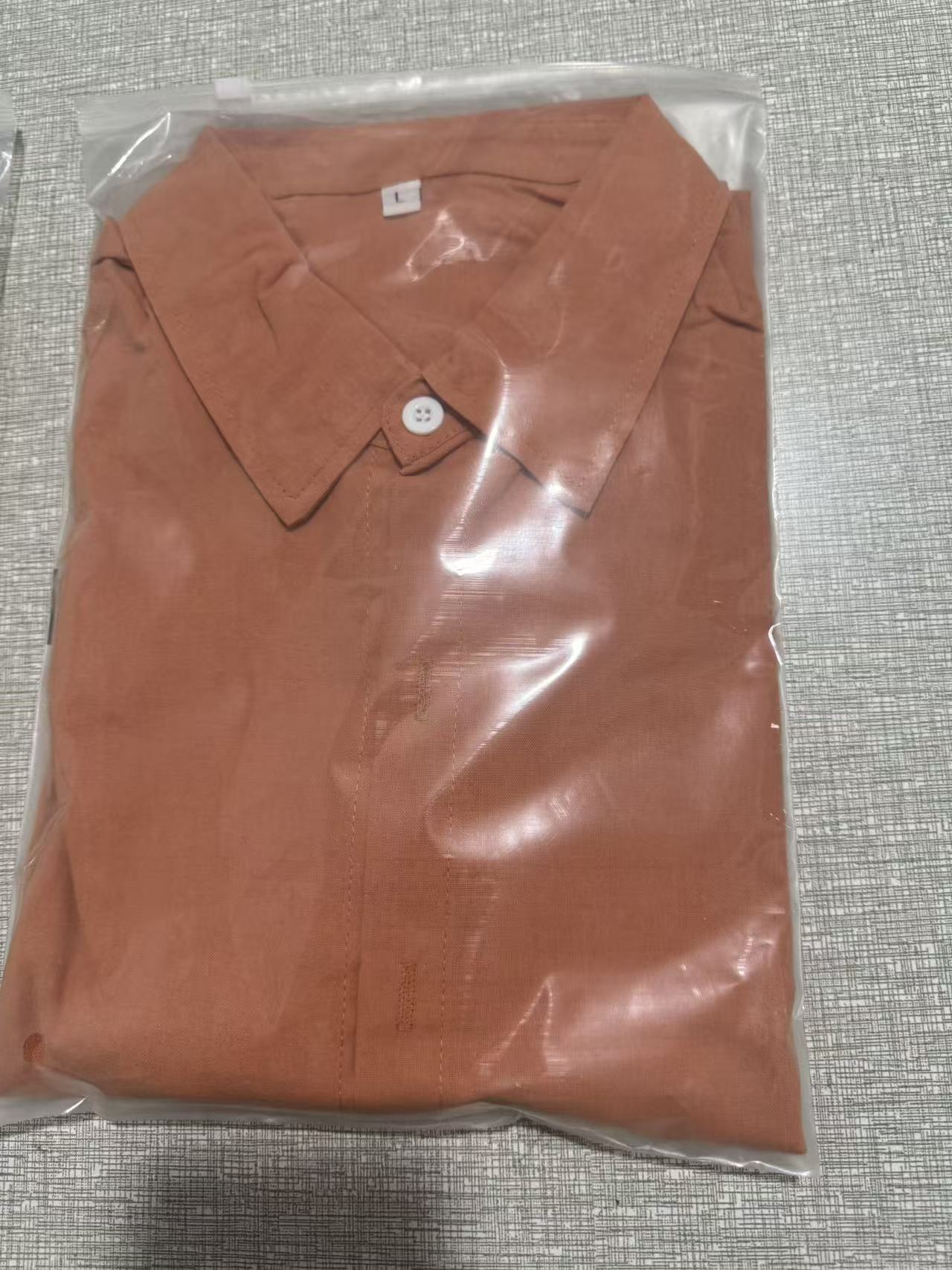 Solid-color cotton-linen shirt