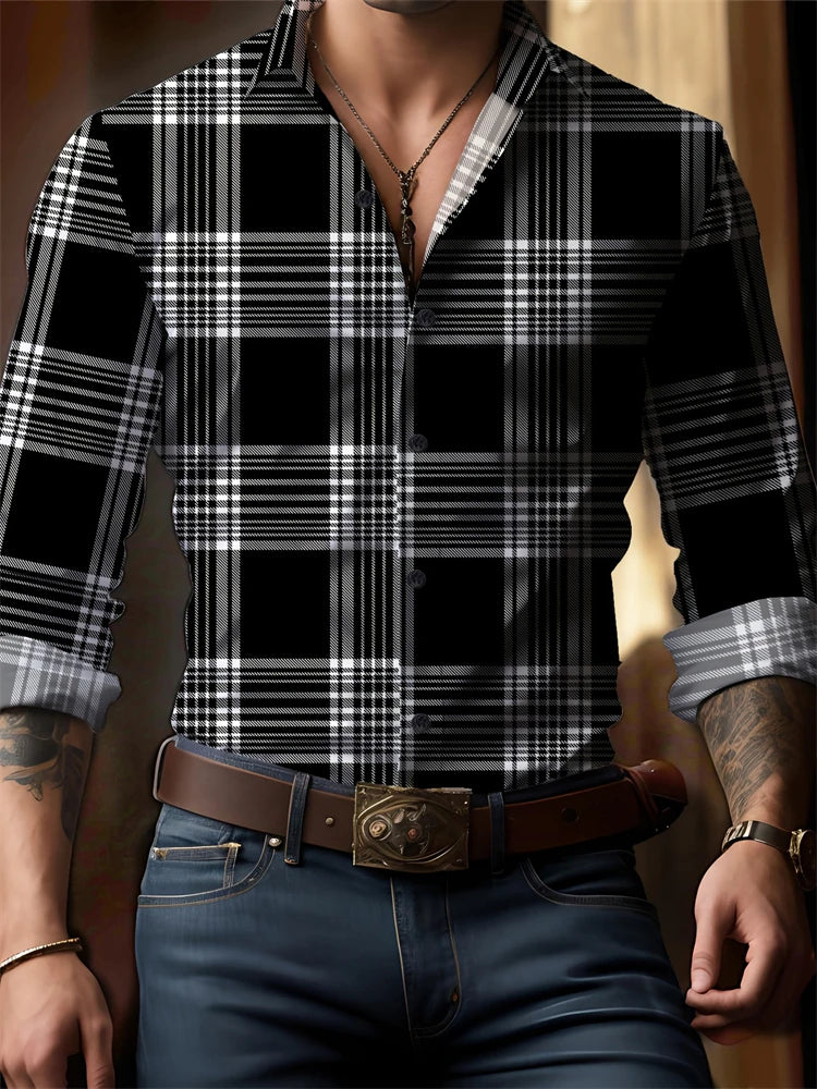 Spring And Autumn Button Down Men's Shirt