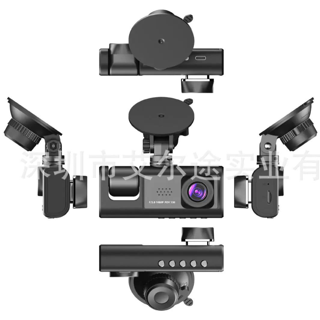 New 3-Lens 1080P Dash Cam with WiFi and Multilingual Support