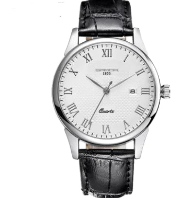 Fashionable Waterproof Couple Watches with Leather Strap