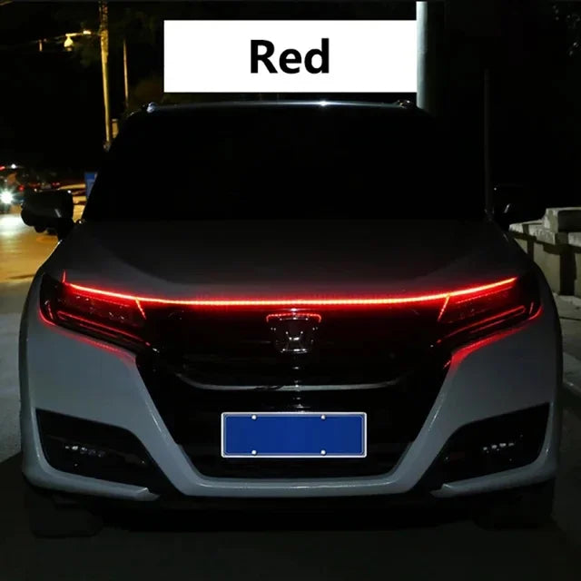 LED Daytime Running Light Starting Car Hood Door Decorative Lights DRL Auto Engine Hood Guide Decorative Ambient Lamp 12V