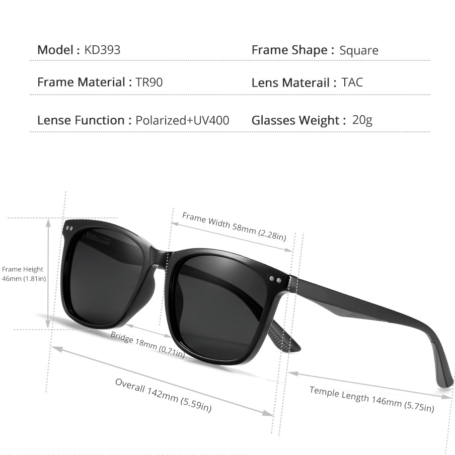 TR90 Polarized Sunglasses UV400 Protection