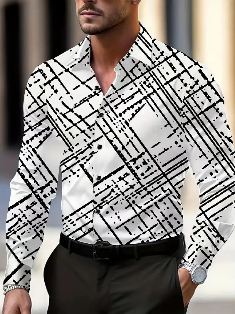Check Print Long Sleeve Luxury Shirt