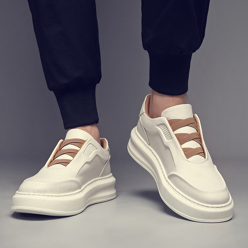 Men's Genuine Leather Low-Top Breathable Sneakers