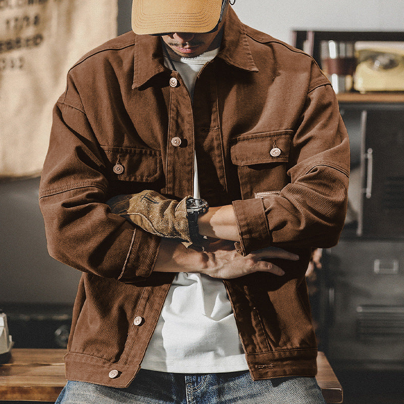 Men's Vintage Heavyweight Denim Jacket - Spring 2024 Trend