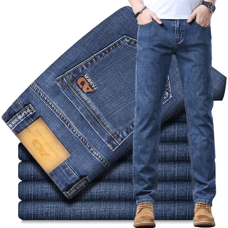 Business Stretch Denim Male Trousers
