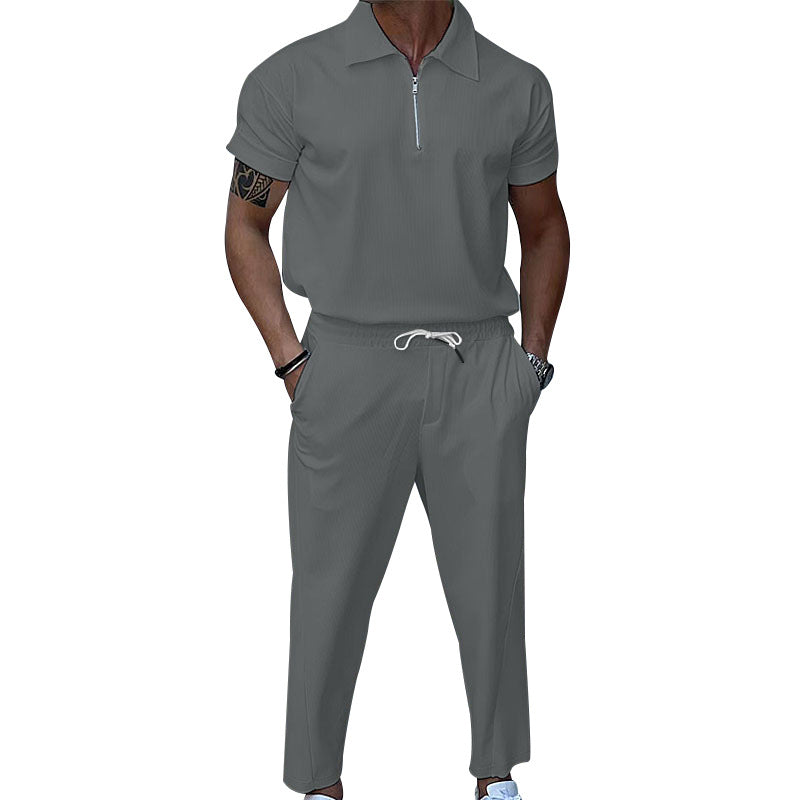 plus size men's solid color suit