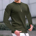 Loose Knitted Long-sleeved Cotton Crew-neck Pullover