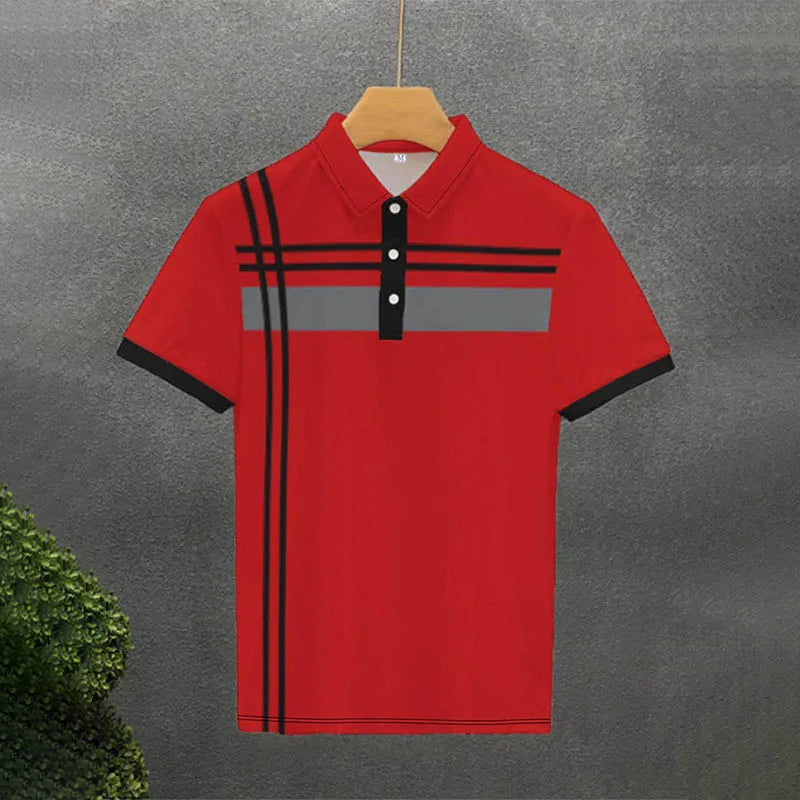 Spell Color Lapel Polo Shirt