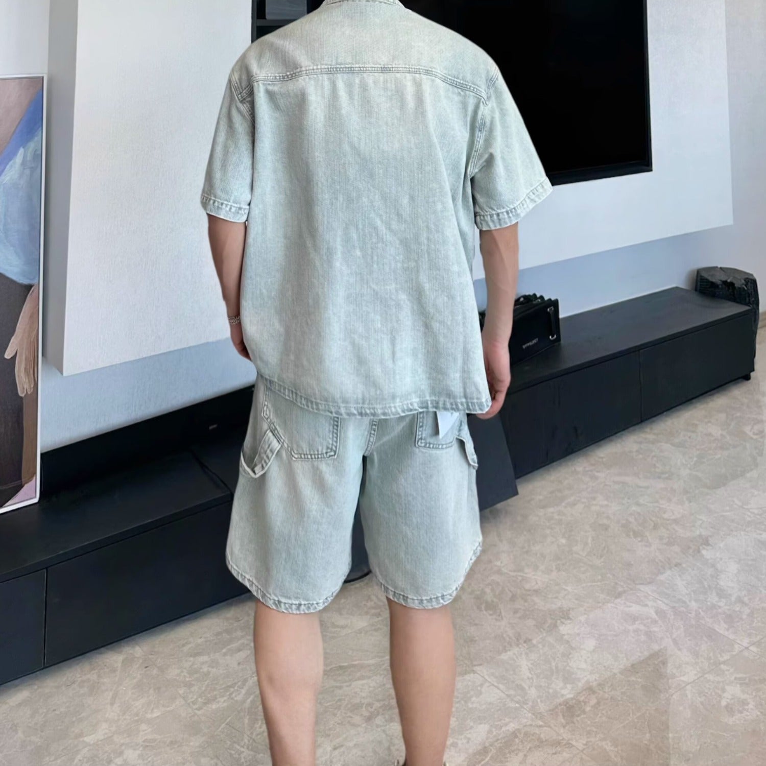 men denim suit