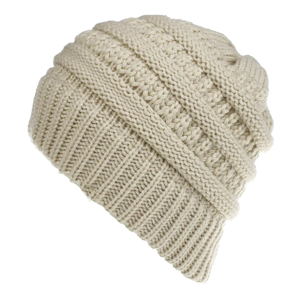 Solid Color Wool Knitted Hat for Casual Sports Wear