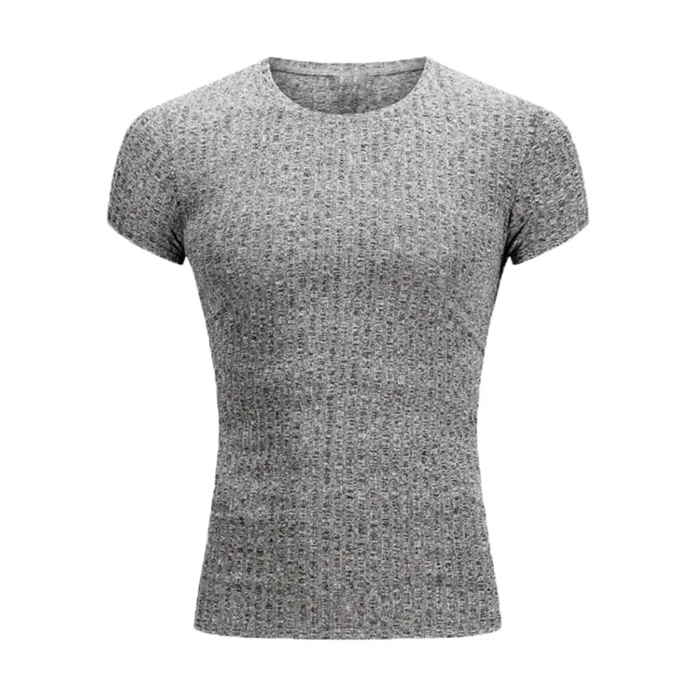 High Stretch Ice Silk Knit Stripe POLO Shirts Mens Slim Short-Sleeve Tops Tee Tshirt Lapel Neck Undershirt