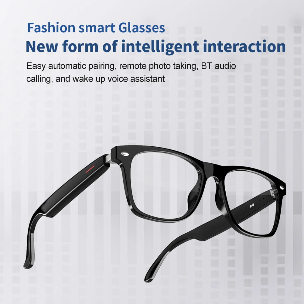 Smart Glasses AI Voice Assistant Camera Glasses Remote Shooting Wearable Eyeglass Open Ear Sound Mic & Speakers for Men & Woman