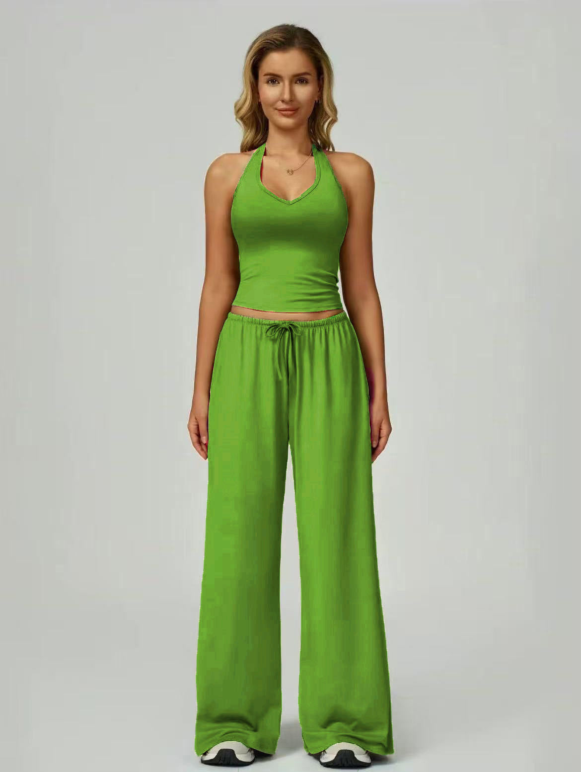 Sleeveless Vest and Wide-Leg Pants Set