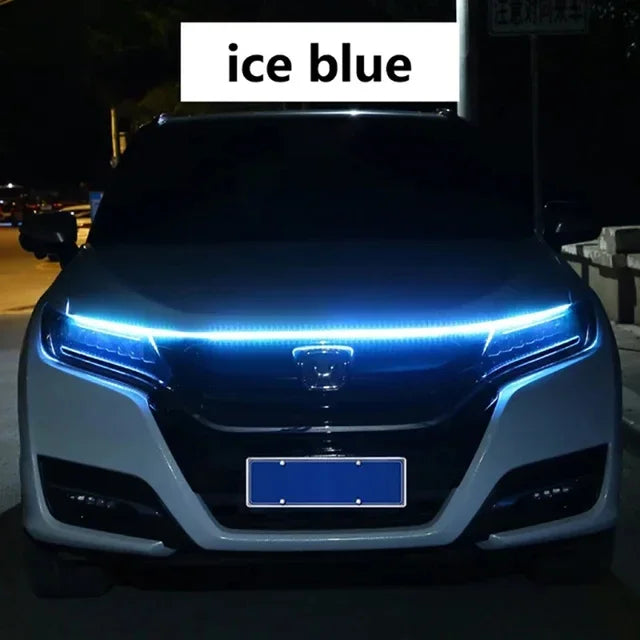 LED Daytime Running Light Starting Car Hood Door Decorative Lights DRL Auto Engine Hood Guide Decorative Ambient Lamp 12V