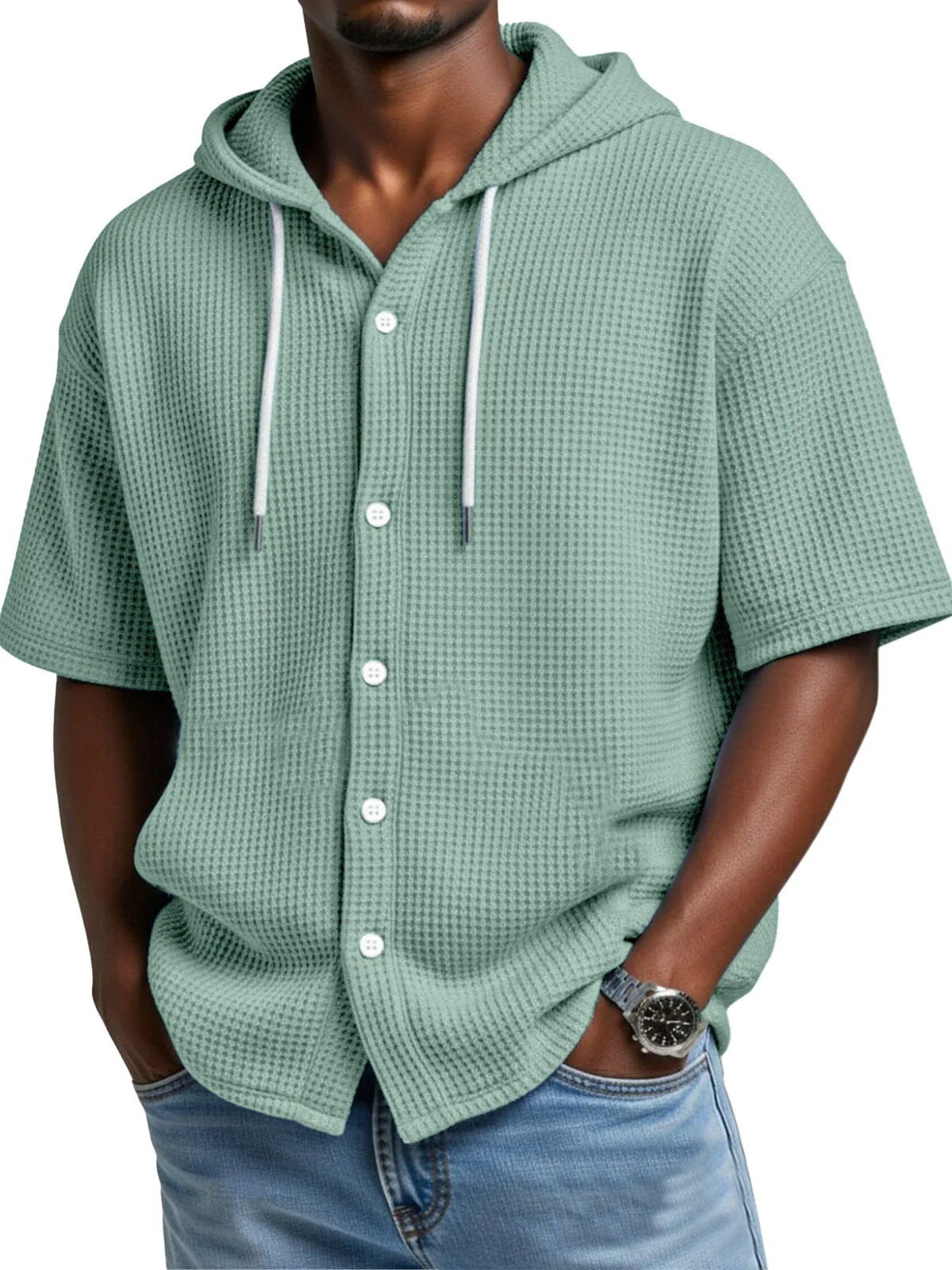 Mens Casual Hooded T-Shirt