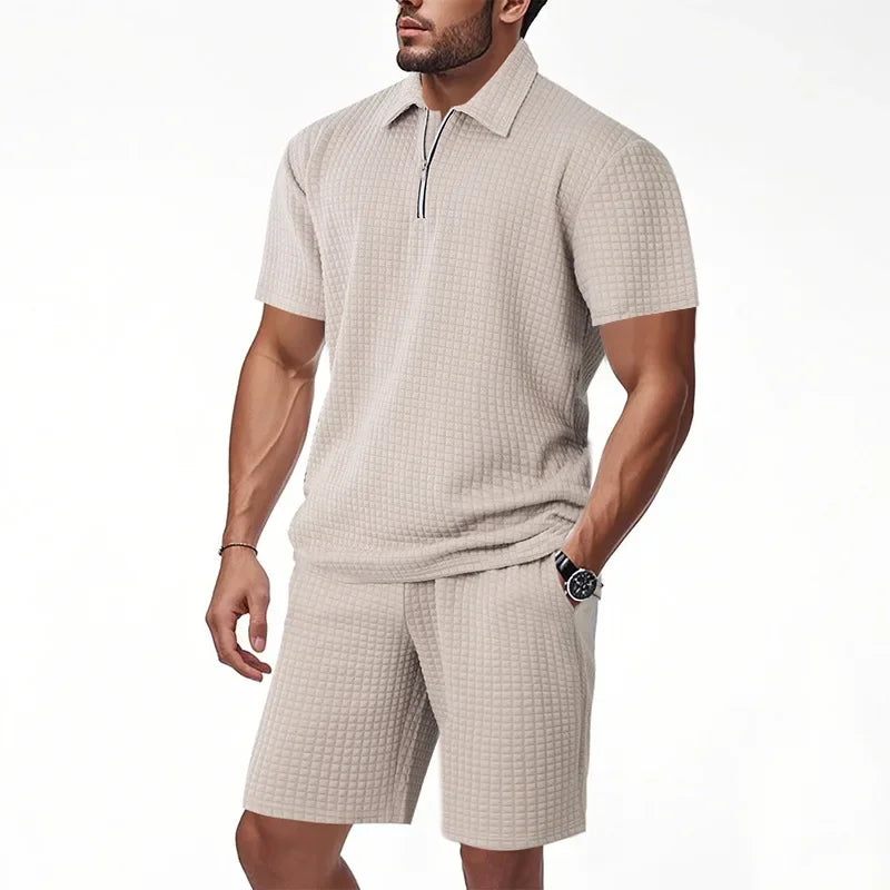 Polo Turn Down Collar Shirt Pullover Set