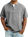 Mens Casual Button-Up Polo Shirt